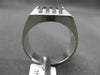 ESTATE .28CT DIAMOND 14KT WHITE GOLD SHINY & MATTE 3D MULTI ROW SQUARE MENS RING