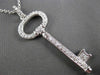 ESTATE LARGE .55CT DIAMOND 14KT WHITE GOLD KEY TO MY HEART LOVE PENDANT #24330