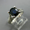 ESTATE 1.98CT DIAMOND & KASHMIR SAPPHIRE 14K WHITE GOLD ENGAGEMENT RING #23797