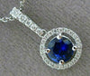 ESTATE .80CT DIAMOND & SAPPHIRE 18KT WHITE GOLD CLASSIC ROUND FLOATING PENDANT