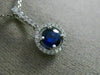 ESTATE .80CT DIAMOND & SAPPHIRE 18KT WHITE GOLD CLASSIC ROUND FLOATING PENDANT