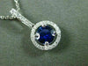 ESTATE .80CT DIAMOND & SAPPHIRE 18KT WHITE GOLD CLASSIC ROUND FLOATING PENDANT