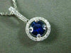 ESTATE .80CT DIAMOND & SAPPHIRE 18KT WHITE GOLD CLASSIC ROUND FLOATING PENDANT