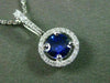 ESTATE .80CT DIAMOND & SAPPHIRE 18KT WHITE GOLD CLASSIC ROUND FLOATING PENDANT
