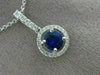 ESTATE .80CT DIAMOND & SAPPHIRE 18KT WHITE GOLD CLASSIC ROUND FLOATING PENDANT