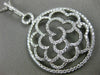 EXTRA LARGE 1.76CT DIAMOND 18KT WHITE GOLD CIRCULAR FLOWER OPEN FILIGREE PENDANT