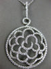 EXTRA LARGE 1.76CT DIAMOND 18KT WHITE GOLD CIRCULAR FLOWER OPEN FILIGREE PENDANT