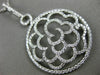 EXTRA LARGE 1.76CT DIAMOND 18KT WHITE GOLD CIRCULAR FLOWER OPEN FILIGREE PENDANT