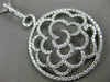 EXTRA LARGE 1.76CT DIAMOND 18KT WHITE GOLD CIRCULAR FLOWER OPEN FILIGREE PENDANT