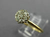 ANTIQUE LARGE .30CT DIAMOND 14K WHITE YELLOW GOLD FRIENDSHIP PROMISE RING #14446