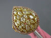 ESTATE LARGE 1.98CT PINK & YELLOW DIAMOND 18KT YELLOW & ROSE GOLD 3D PEAR RING
