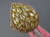 ESTATE LARGE 1.98CT PINK & YELLOW DIAMOND 18KT YELLOW & ROSE GOLD 3D PEAR RING
