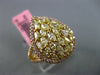 ESTATE LARGE 1.98CT PINK & YELLOW DIAMOND 18KT YELLOW & ROSE GOLD 3D PEAR RING