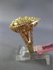 ESTATE LARGE 1.98CT PINK & YELLOW DIAMOND 18KT YELLOW & ROSE GOLD 3D PEAR RING