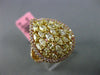 ESTATE LARGE 1.98CT PINK & YELLOW DIAMOND 18KT YELLOW & ROSE GOLD 3D PEAR RING