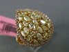 ESTATE LARGE 1.98CT PINK & YELLOW DIAMOND 18KT YELLOW & ROSE GOLD 3D PEAR RING