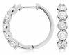 ESTATE 2.0CT DIAMOND 14KT WHITE GOLD 3D CLASSIC FIVE STONE HOOP HUGGIE EARRINGS