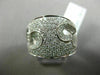 ESTATE LARGE 1.63CT ROUND DIAMOND 18KT WHITE GOLD 3D DOUBLE HEART LOVE RING