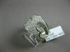 ESTATE LARGE 1.63CT ROUND DIAMOND 18KT WHITE GOLD 3D DOUBLE HEART LOVE RING