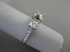 ESTATE .72CT DIAMOND 14K WHITE GOLD 3D 3 STONE SEMI MOUNT ENGAGEMENT RING #18596