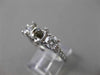 ESTATE .72CT DIAMOND 14K WHITE GOLD 3D 3 STONE SEMI MOUNT ENGAGEMENT RING #18596