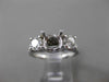ESTATE .72CT DIAMOND 14K WHITE GOLD 3D 3 STONE SEMI MOUNT ENGAGEMENT RING #18596