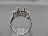 ESTATE .72CT DIAMOND 14K WHITE GOLD 3D 3 STONE SEMI MOUNT ENGAGEMENT RING #18596