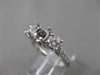 ESTATE .72CT DIAMOND 14K WHITE GOLD 3D 3 STONE SEMI MOUNT ENGAGEMENT RING #18596