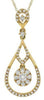ESTATE .51CT DIAMOND 18KT YELLOW GOLD 3D FLOWER TEAR DROP FUN PENDANT
