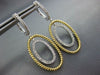 ESTATE .60CT DIAMOND 14KT 2 TONE GOLD CLASSIC DOUBLE OVAL ROPE HANGING EARRINGS