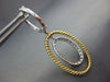 ESTATE .60CT DIAMOND 14KT 2 TONE GOLD CLASSIC DOUBLE OVAL ROPE HANGING EARRINGS
