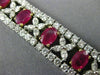 ESTATE WIDE 24.15CT DIAMOND & AAA RUBY 18KT GOLD & PLATINUM 3D TENNIS BRACELET