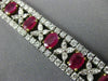 ESTATE WIDE 24.15CT DIAMOND & AAA RUBY 18KT GOLD & PLATINUM 3D TENNIS BRACELET
