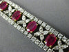 ESTATE WIDE 24.15CT DIAMOND & AAA RUBY 18KT GOLD & PLATINUM 3D TENNIS BRACELET