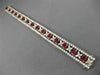 ESTATE WIDE 24.15CT DIAMOND & AAA RUBY 18KT GOLD & PLATINUM 3D TENNIS BRACELET