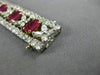 ESTATE WIDE 24.15CT DIAMOND & AAA RUBY 18KT GOLD & PLATINUM 3D TENNIS BRACELET