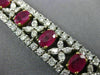 ESTATE WIDE 24.15CT DIAMOND & AAA RUBY 18KT GOLD & PLATINUM 3D TENNIS BRACELET