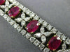 ESTATE WIDE 24.15CT DIAMOND & AAA RUBY 18KT GOLD & PLATINUM 3D TENNIS BRACELET