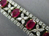 ESTATE WIDE 24.15CT DIAMOND & AAA RUBY 18KT GOLD & PLATINUM 3D TENNIS BRACELET