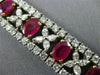 ESTATE WIDE 24.15CT DIAMOND & AAA RUBY 18KT GOLD & PLATINUM 3D TENNIS BRACELET