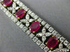 ESTATE WIDE 24.15CT DIAMOND & AAA RUBY 18KT GOLD & PLATINUM 3D TENNIS BRACELET