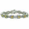 LARGE 8.44CT WHITE & CANARY DIAMOND 18K TWO TONE GOLD 3D BEZEL TENNIS BRACELET