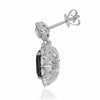 GIA LARGE 6.57CT DIAMOND & AAA SAPPHIRE 18KT WHITE GOLD CUSHION HANGING EARRINGS