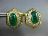 EXTRA LARGE 11.90CT DIAMOND & AAA EMERALDS 14K YELLOW GOLD OVAL CLIP ON EARRINGS