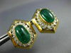 EXTRA LARGE 11.90CT DIAMOND & AAA EMERALDS 14K YELLOW GOLD OVAL CLIP ON EARRINGS