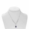 GIA 4.30CT DIAMOND & AAA SAPPHIRE 18K WHITE GOLD PEAR SHAPE LARIAT DROP NECKLACE