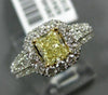 1.49CT WHITE & FANCY YELLOW PRINCESS DIAMOND 18KT 2 TONE GOLD 3D ENGAGEMENT RING