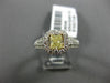 1.49CT WHITE & FANCY YELLOW PRINCESS DIAMOND 18KT 2 TONE GOLD 3D ENGAGEMENT RING