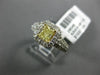 1.49CT WHITE & FANCY YELLOW PRINCESS DIAMOND 18KT 2 TONE GOLD 3D ENGAGEMENT RING