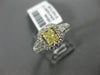 1.49CT WHITE & FANCY YELLOW PRINCESS DIAMOND 18KT 2 TONE GOLD 3D ENGAGEMENT RING